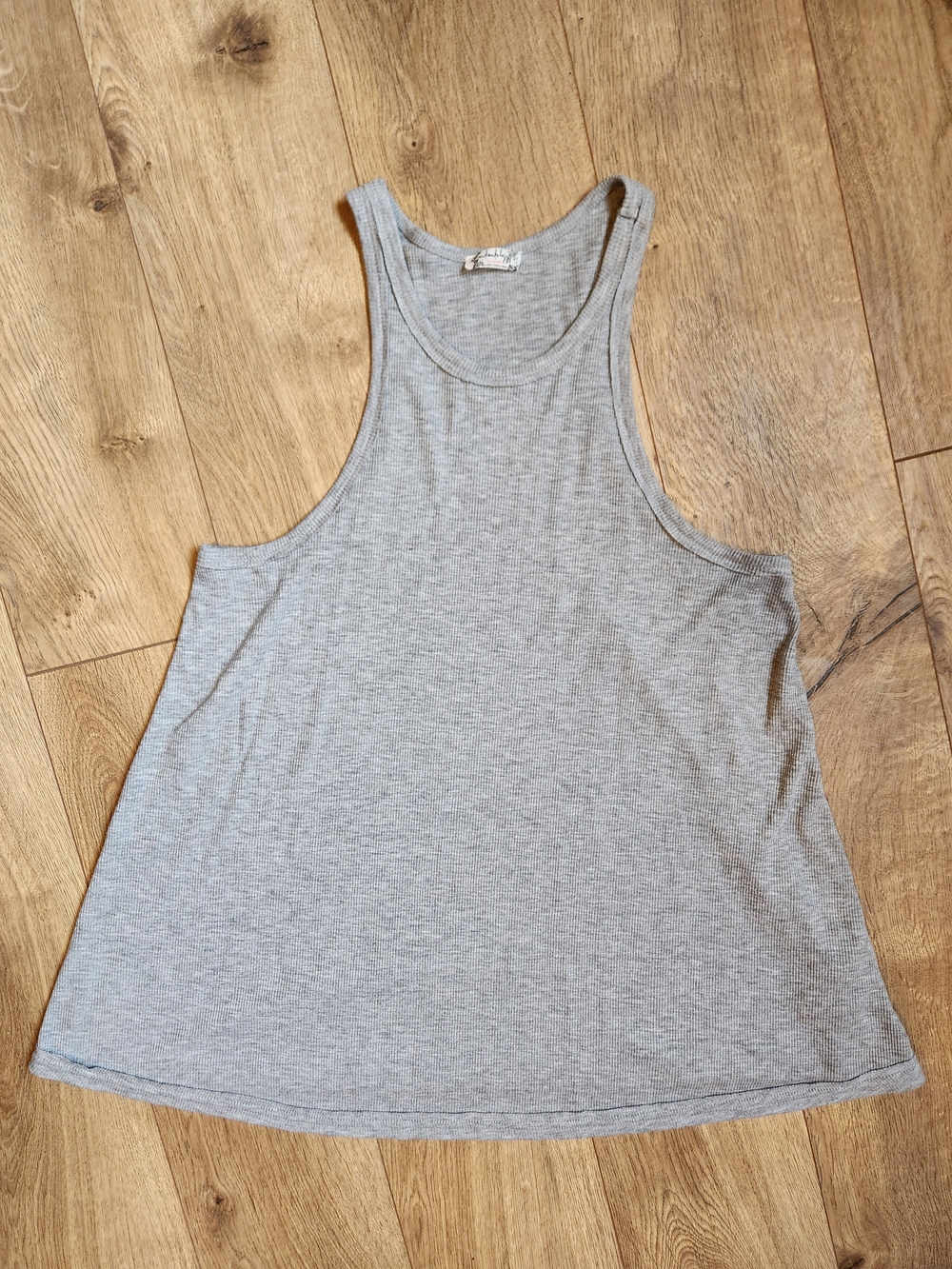 Intimately Free People Light Gray Ribbed Summer Beach Tank Top Medium
